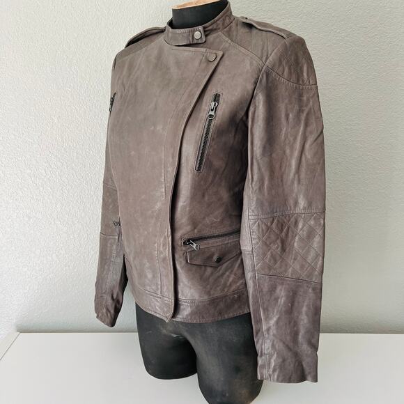 Vince Leather Zip Moto Jacket Women's Size Small - Picture 3 of 9